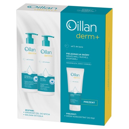 Sada Oillan Derm+ Cream Wash Gel, Body Lotion, Hand Cream-Concentrate jako dárek