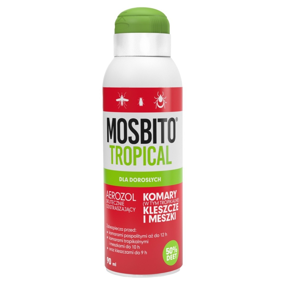 Mosbito Tropical Aerosol to effectively repel mosquitoes ticks and midges 90 ml