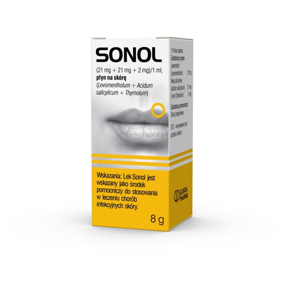 Sonol Liquid for skin 21 mg + 21 mg + 2 mg/1 ml 8 g