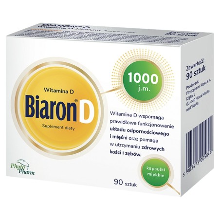Biaron D Dietary supplement vitamin D 1000 IU soft capsules 90 pieces