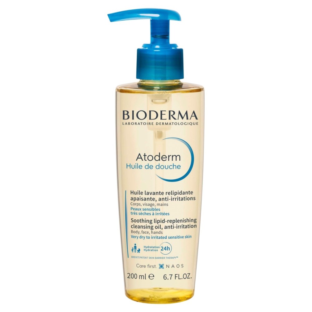 Bioderma Atoderm Huile nettoyante anti-irritation pour peaux sèches et atopiques 200 ml