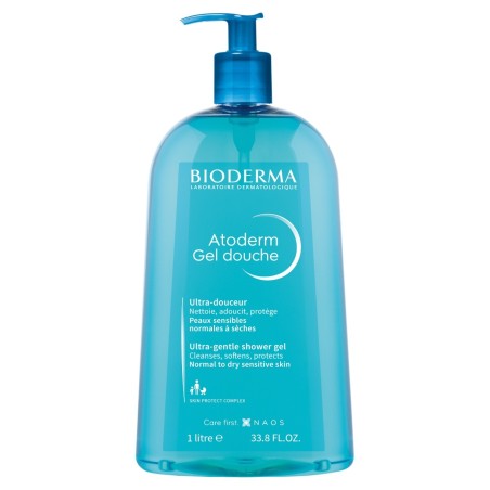 Bioderma Atoderm Gel de ducha sin jabón ultrasuave para pieles normales y sensibles 1 l