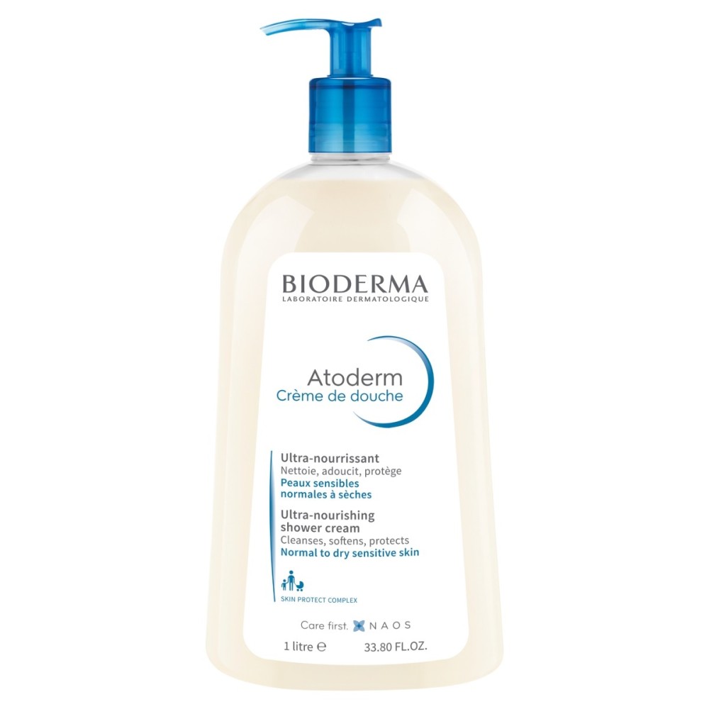 Bioderma Atoderm Odżywczy kremowy żel do mycia ciała twarzy dla skóry normalnej suchej wrażliwej 1 l