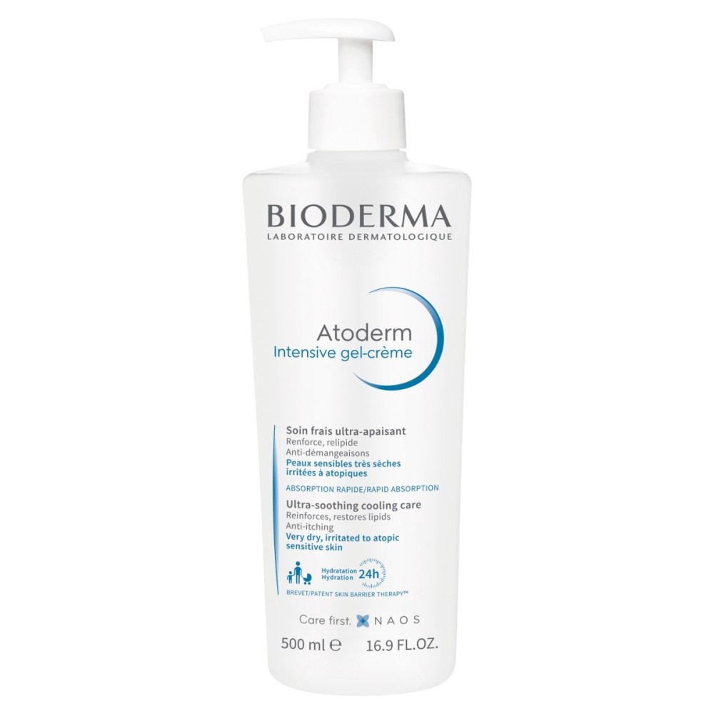 Bioderma Atoderm Pflege, die die Schutzbarriere der Haut mit juckreizhemmenden Eigenschaften aufbaut, 500 ml