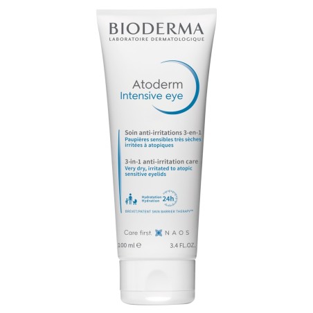 Bioderma Atoderm Contorno de Ojos Intensivo Crema calmante 3 en 1 para la piel seca o irritada de los párpados 100 ml