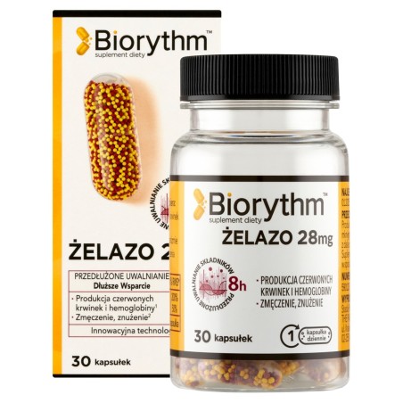 Biorythm Integratore alimentare di ferro 28 mg 30 pezzi