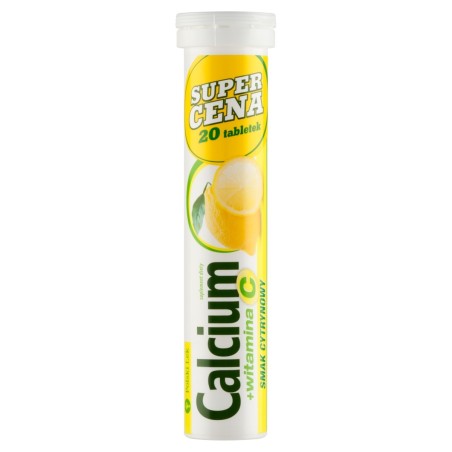 Comprimés de calcium + vitamine C à saveur de citron