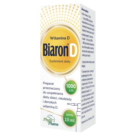 Biaron D Suplement diety witamina D 1000 j.m. spray 10 ml