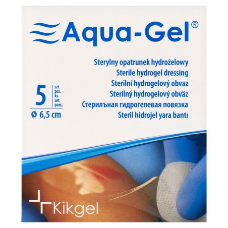 Aqua-Gel Medicazione sterile in idrogel Ø 6,5 cm 5 pezzi