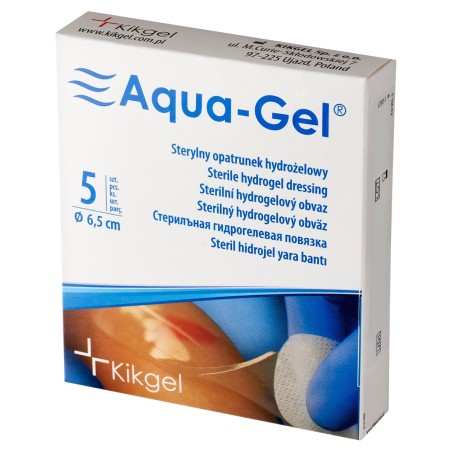 Aqua-Gel Sterylny opatrunek hydrożelowy Ø 6,5 cm 5 sztuk