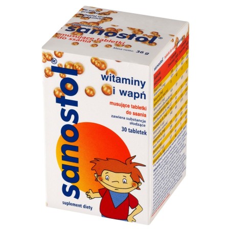 Sanostol vitaminas y calcio Suplemento dietético 36 g (30 piezas)
