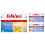 Febrisan 750 mg + 60 mg + 10 mg Medicinale al gusto di limone contro i sintomi del raffreddore e dell'influenza 12 unità