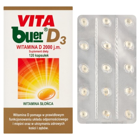 Vita Buer D₃ Suplement diety witamina D 2000 j.m. 16,68 g (120 sztuk)
