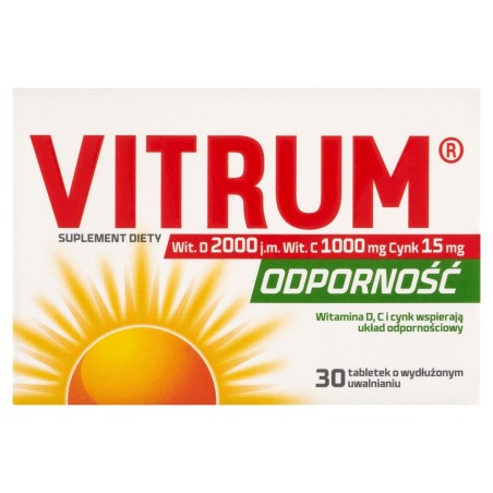Vitrum Immunity Dietary supplement D₃ 2000 IU C 1000 mg zinc 15 mg 30 pieces
