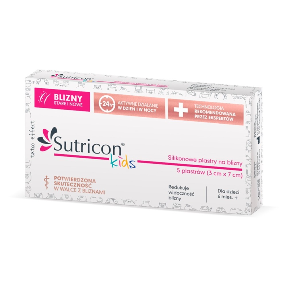 Sutricon Kids Silicone scar patches 3 cm x 7 cm 5 pieces
