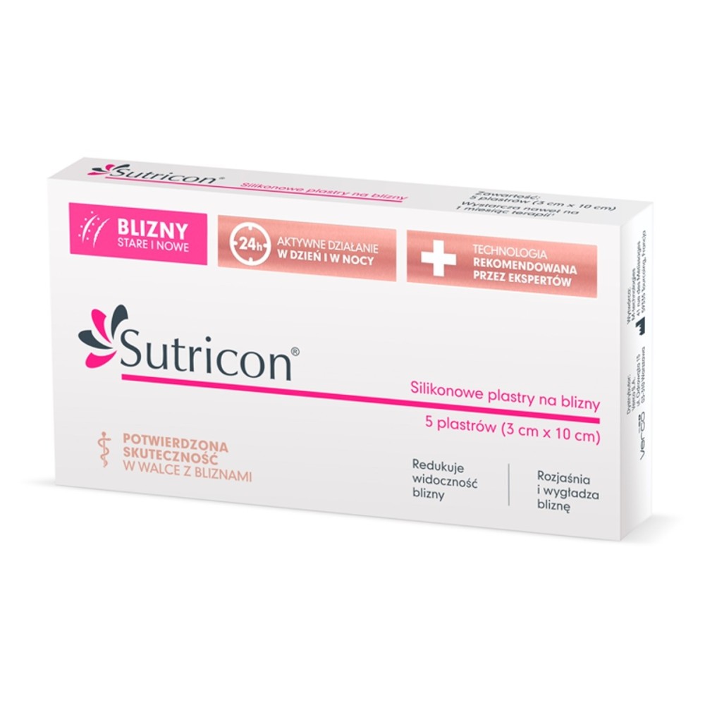Sutricon Silicone scar patches 3 cm x 10 cm 5 pieces