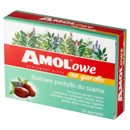 Amol Amolowe Dietary supplement for the throat, herbal lozenges 56 g (16 pieces)