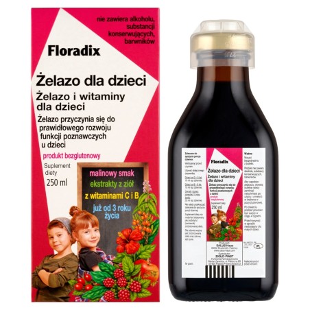 Floradix Eisen und Vitamine für Kinder Nahrungsergänzungsmittel 250 ml