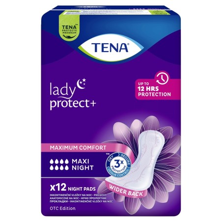 TENA Lady Maxi Night Serviettes hygiéniques spécialisées 12 pièces