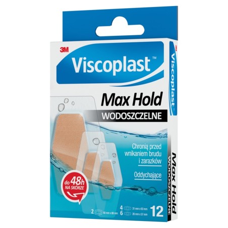 Viscoplast Max Hold Apósitos impermeables, juego de 3 tamaños, 12 piezas