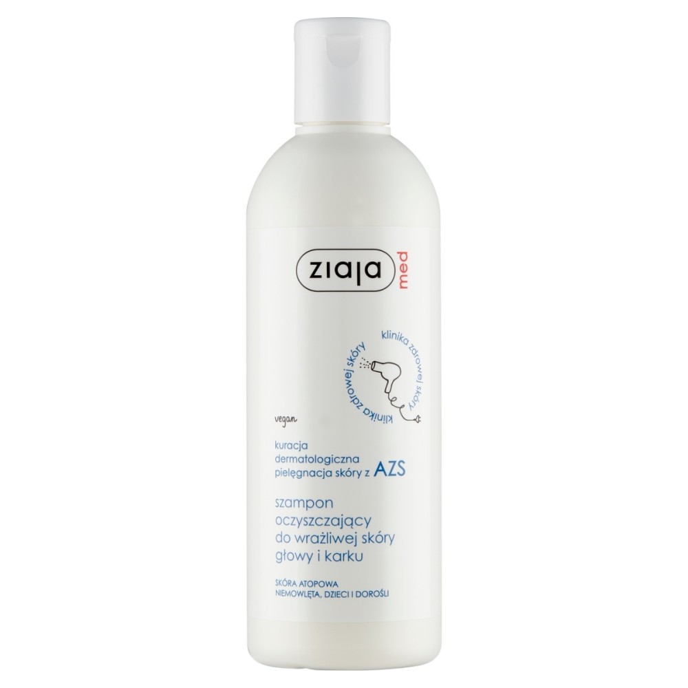 Ziaja med Trattamento dermatologico dell'ADS Shampoo detergente per cuoio capelluto e nuca sensibili 300 ml