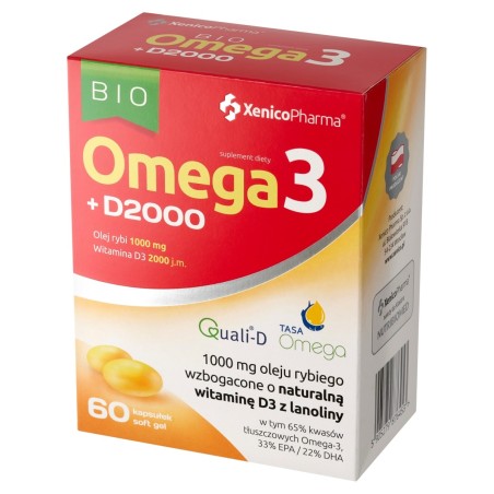 Suplement diety bio omega 3 + D2000 83,4 g (60 x 1390 mg)