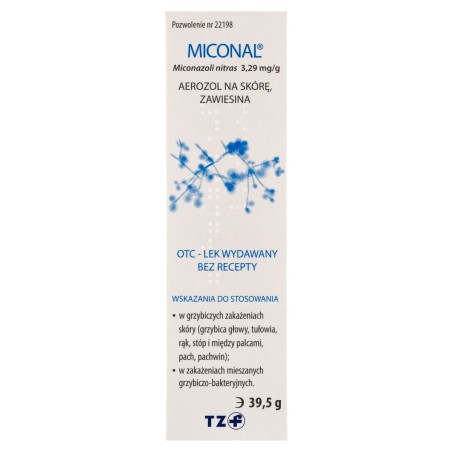 Miconal 3.29 mg/g Skin aerosol suspension 39.5 g