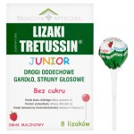 Tretussin Junior Integratore alimentare lecca lecca, gusto lampone 64 g (8 x 8 g)