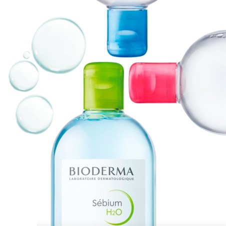 Bioderma Sébium H₂O Acqua micellare detergente originale per la pelle 2 x 500 ml