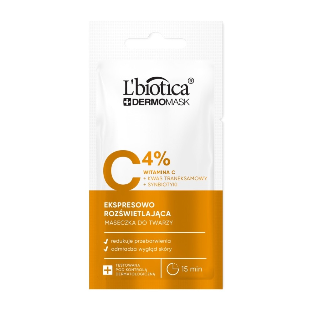 L'biotica Dermomask mascarilla iluminadora express con vitamina C 8ml