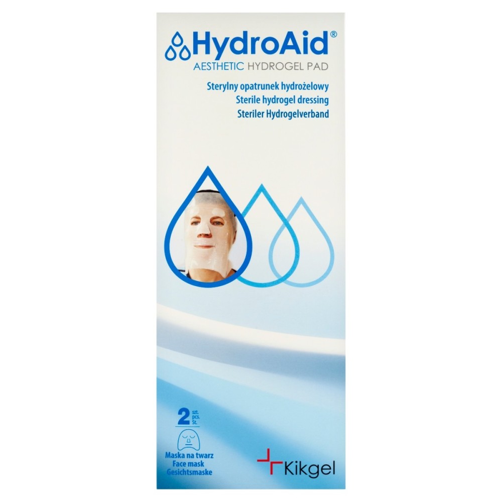 HydroAid Sterilní hydrogelový obvaz, maska ​​na obličej, 2 kusy