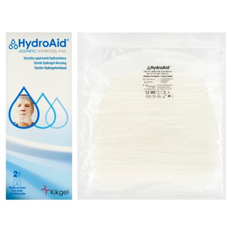 HydroAid Sterile hydrogel dressing, face mask, 2 pieces