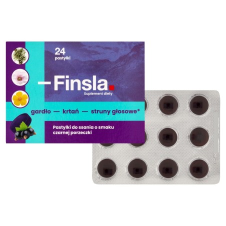 Finsla dietary supplement blackcurrant flavored lozenges 24 g (24 pieces)