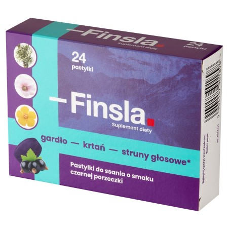 Finsla dietary supplement blackcurrant flavored lozenges 24 g (24 pieces)