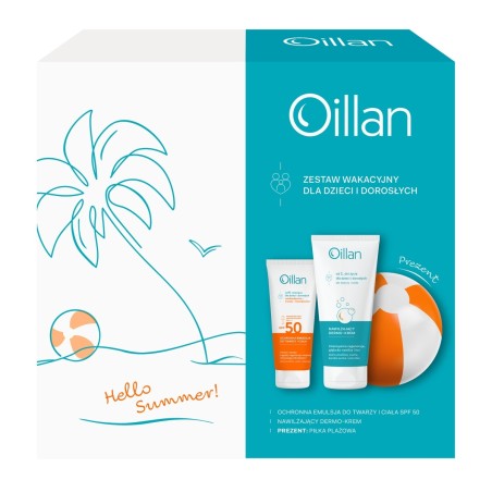 Set vacanze Oillan Emulsione protettiva viso e corpo con SPF50 100ml + Dermo-crema 200ml