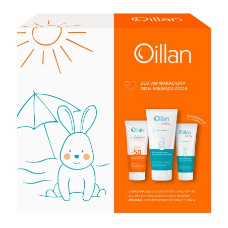 Holiday set Oillan Protective emulsion with SPF50 100ml + 3-in-1 washing gel 200ml + Cream 75ml
