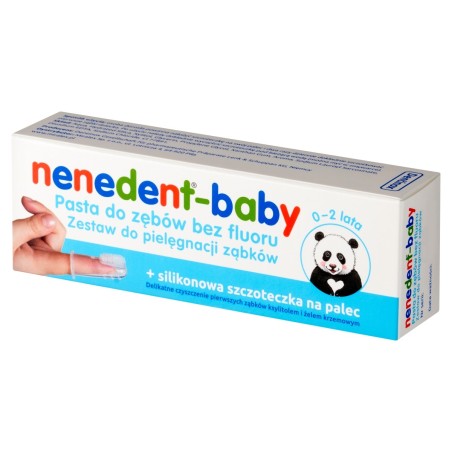 Zubní pasta Nenedent-Baby Teeth care 20 ml a silikonový kartáček