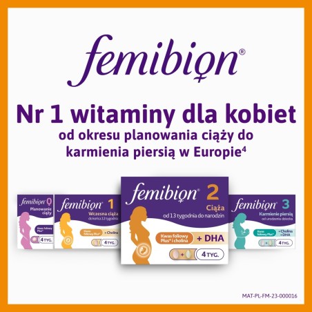 Femibion® 2 Ciąża, Suplementy w ciąży 13.-40. tyg., Kwas Foliowy Plus³