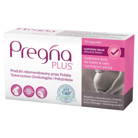 Pregna Plus Suplement diety dla kobiet w ciąży i karmiących piersią 30 sztuk