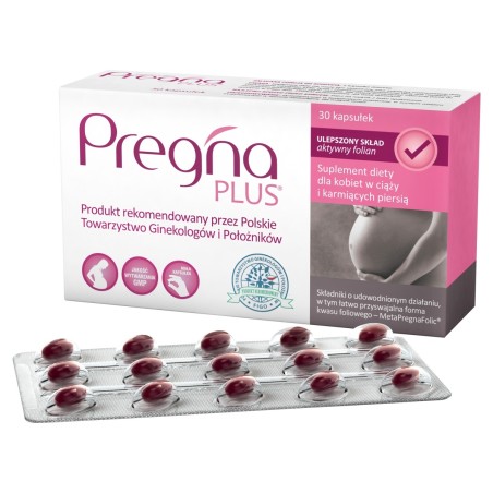 Pregna Plus Complemento alimenticio para mujeres embarazadas y en período de lactancia 30 piezas