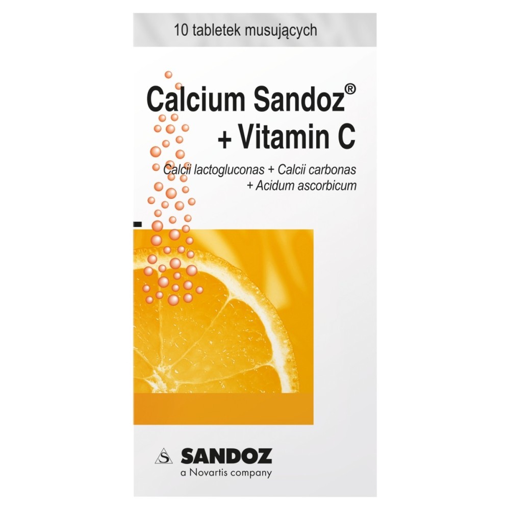Calcium Sandoz +Vitamin C 260 mg + 1000 mg Effervescent tablets 10 pieces