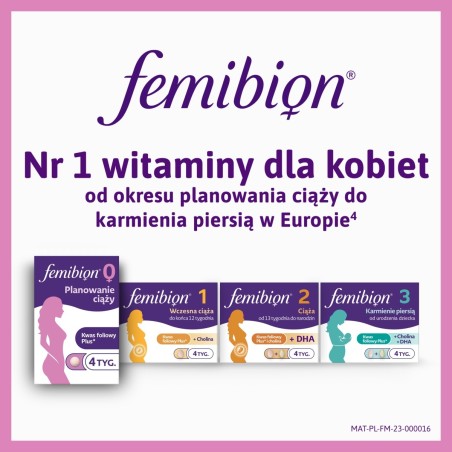 Femibion® 0 Planowanie ciąży, Suplementy z Kwasem Foliowym Plus²