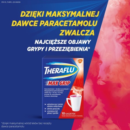 Theraflu Max Grip 1000 mg + 10 mg + 70 mg Médicament 10 pièces