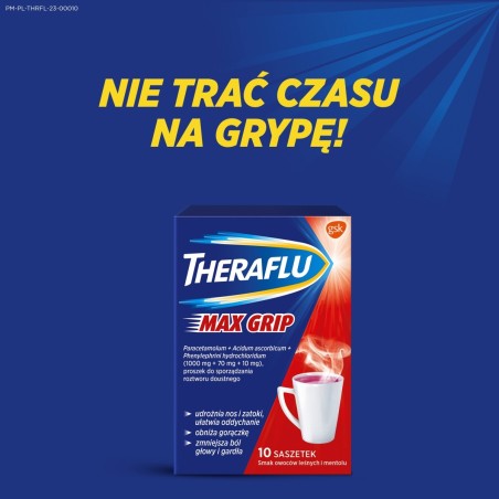 Theraflu Max Grip 1000mg + 10mg + 70mg Medicine 10 pcs