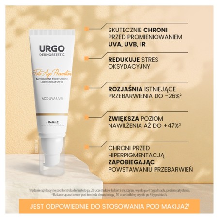 Urgo Dermoestetic Foto Age Prevention Antioxidant and moisturizing light cream SPF 50 45 ml