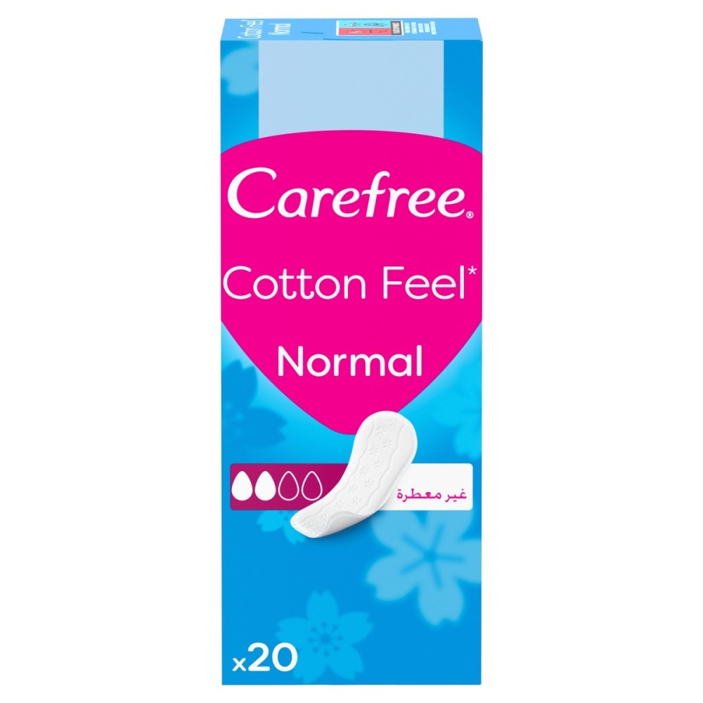 Carefree Cotton Feel Normal Slipeinlagen, unparfümiert, 20 Stück
