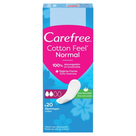 Carefree Cotton Feel Normal Panty liners with aloe scent 20 pieces