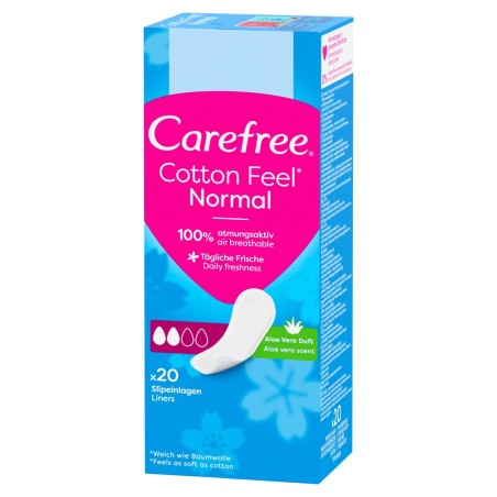 Carefree Cotton Feel Normal Panty liners with aloe scent 20 pieces