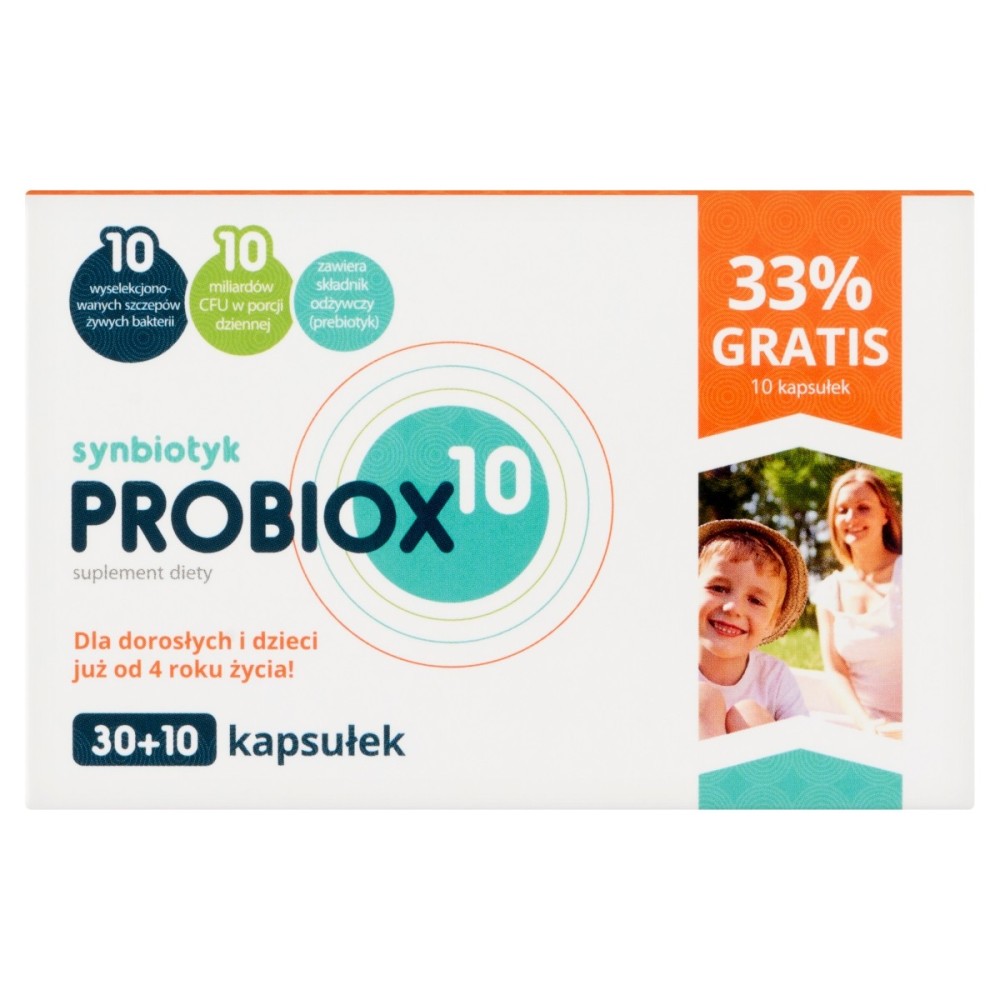 Probiox10 Synbiotic Nahrungsergänzungsmittel 7,52 g (40 Stück)