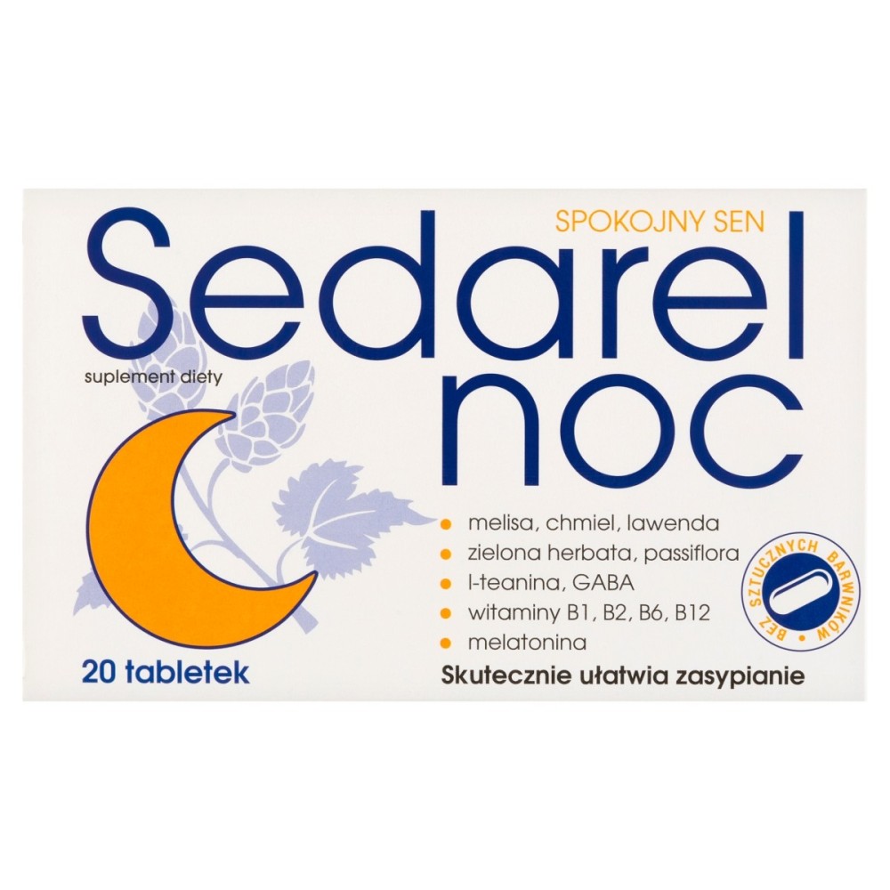 Sedarel noc Suplement diety 18,08 g (20 sztuk)